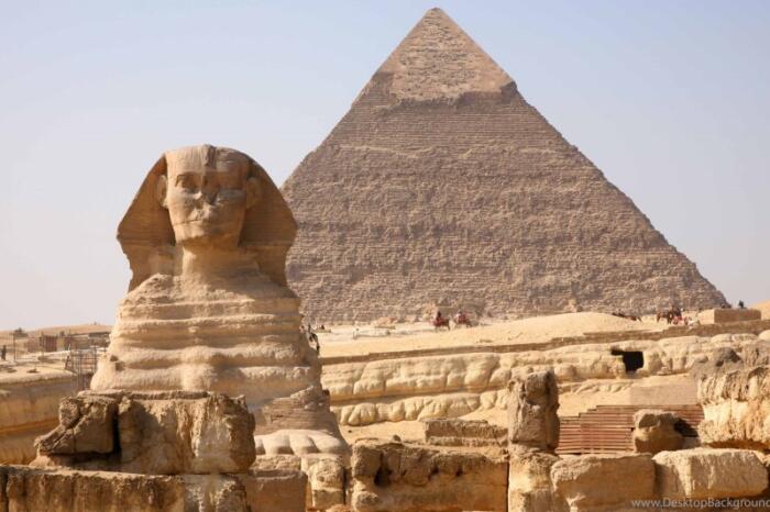 Egito - Esfinge de Gizé e Pirâmide de Quéops