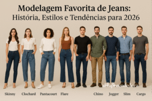 Modelagem Favorita de Jeans - História, Estilos e Tendências para 2026