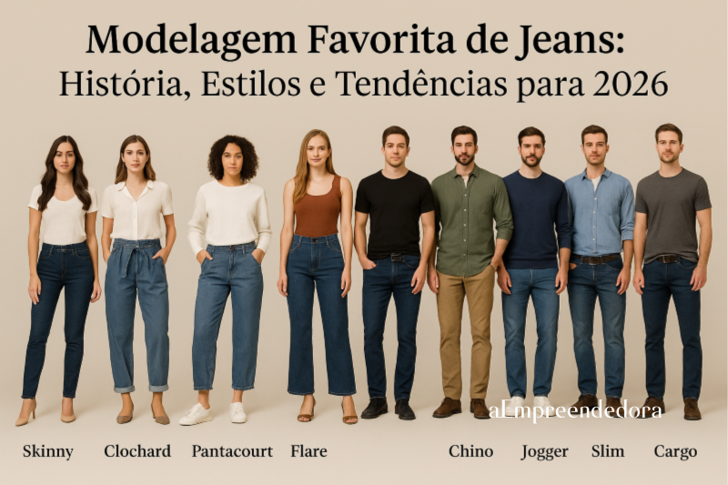 Modelagem Favorita de Jeans - História, Estilos e Tendências para 2026
