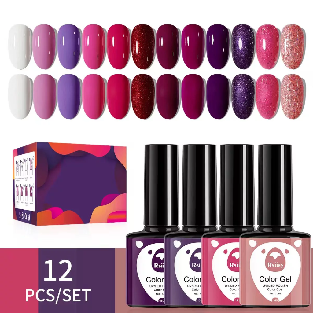aE - Conjunto de 12 Cores de Esmalte em Gel UV LED